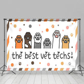 Aperturee - Aperturee Stripe Dots Paw The Best Vet Tech Thank You Backdrop